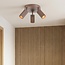 Rund loftlampe Blaze med 3 justerbare spots, brun
