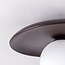 Loftlampe Ruvo - mørkebrunt træ med mælkehvidt glas