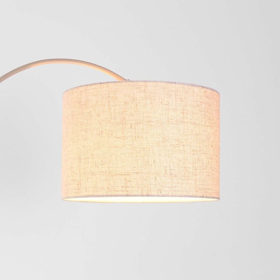 Buelampe Lerava med linnedskærm - beige