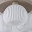 Loftlampe Elowen med 3 lyskilder - beige og mælkehvidt glas
