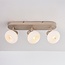 Loftlampe Serolde - beige med 3 justerbare skærme af rillet glas