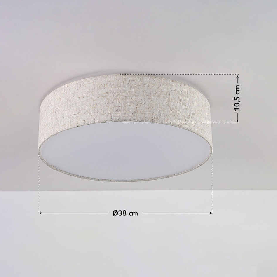 Loftlampe Avani - skærm i linned med diffusor