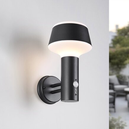 Industriel væglampe Max med sensor - sort