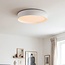 Loftlampe Palomo - hvid med rillet kant, 3-trins dæmpbar LED