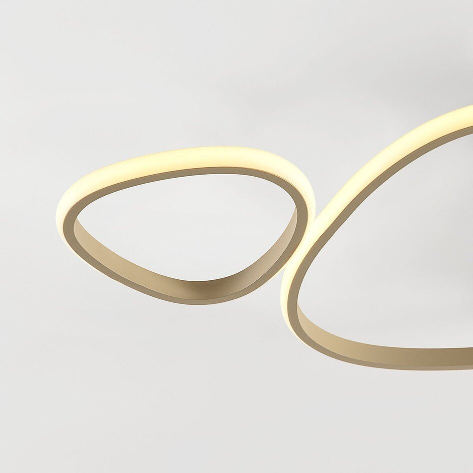 Design loftlampe Zinara i sandbeige, 3-trins dæmpbar og integreret LED