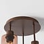 Loftlampe Lire med 3 lyskilder og ombréglas i brun