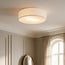 Loftlampe Paulina med lampeskærm i beige fløjl