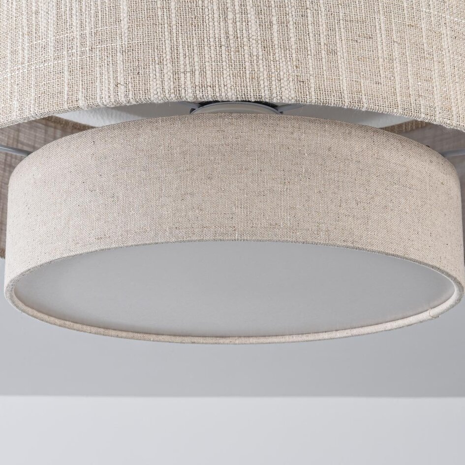 Loftlampe Tango med lagdelt stofskærm