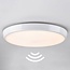Plafond i hvid Ø35,2 cm med nødbelysning, sensor og CCT-switch 3000K/4000K/6000K