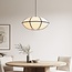 Pendel Ovala - beige linned med sorte detaljer
