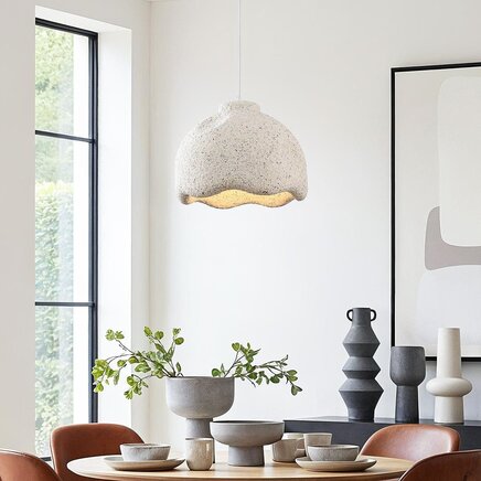Wabi Sabi pendel Iro med stenlook Ø35 cm - beige terrazzo