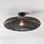 Boheme loftlampe Yuan af håndflettet bambus i sort