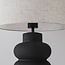 Bordlampe Sera i keramik med stofskærm - sort