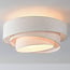 3-lys loftlampe Neroi - beige med lagdelte hørskærme