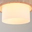 Pendellampe Yuki med travertin og mælkehvidt glas - beige
