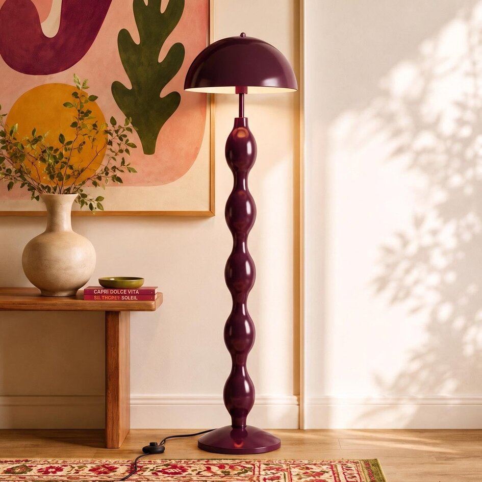Design gulvlampe Mura burgundy i metal