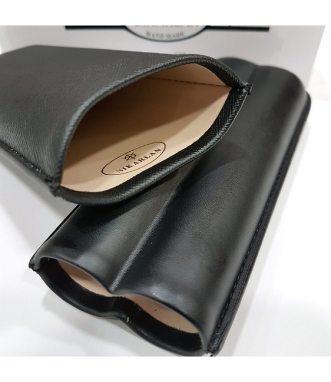 Rinder Leder Zigarrenetui Tortuna schwarz