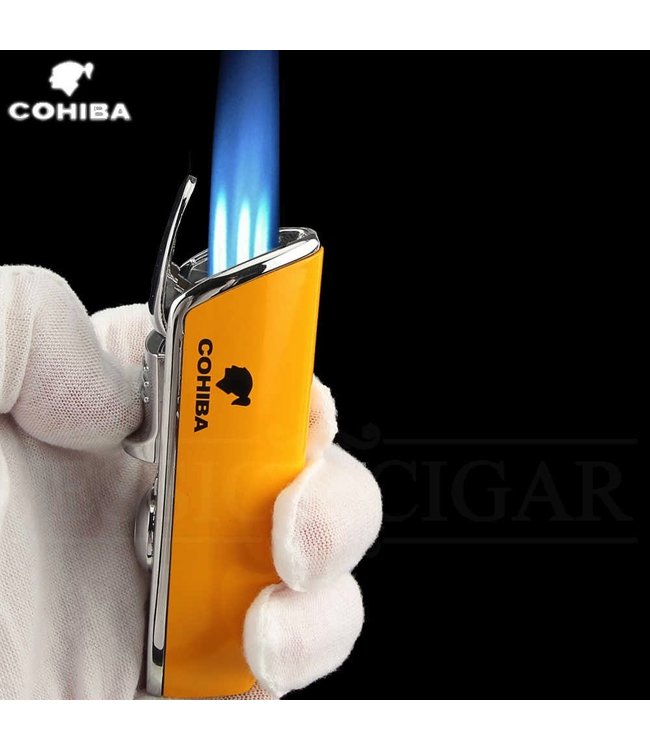 Zigarrenfeuerzeug  Cohiba inklusiv Bohrer in Gelb