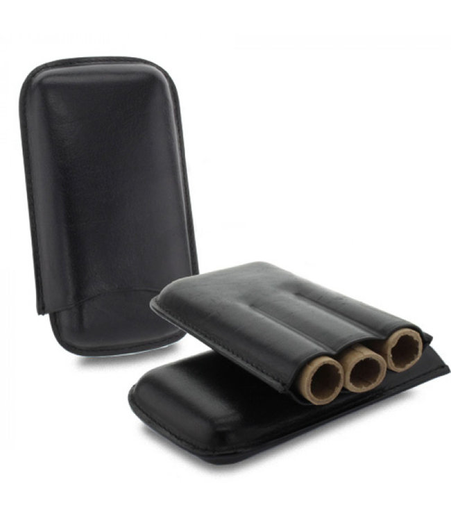 Zigarrenetui Mano schwarzes Leder Petit Corona's