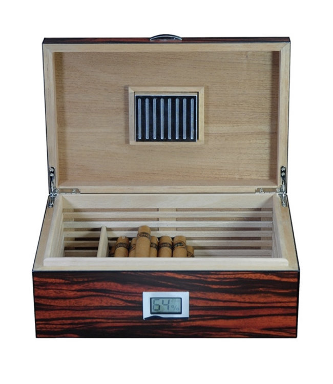 Humidor Ebony mit digitalem Hygrometer
