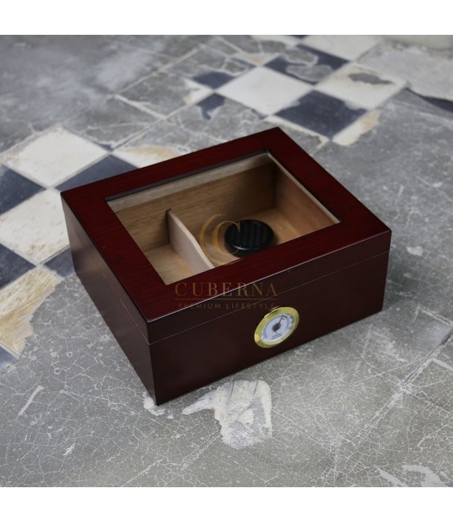 Humidor Shellford mit Glasfenster Kirsche