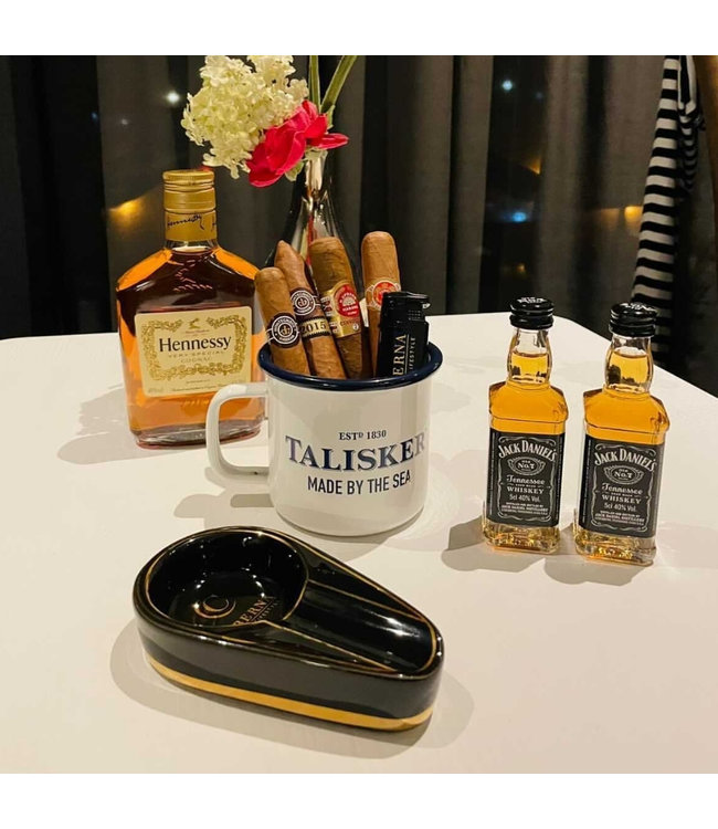 Zigarrenaschenbecher Cuberna Keramik schwarz