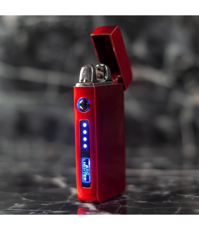 Cuberna Elektrische Lichtbogen USB Feuerzeug mit Batterieanzeige Rot