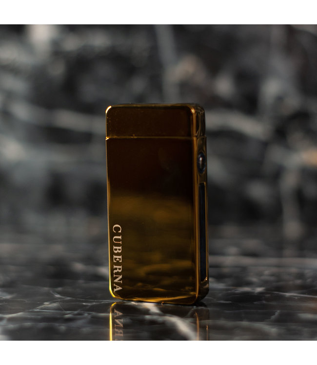 Cuberna Elektrische Lichtbogen USB Feuerzeug mit Batterieanzeige Gold