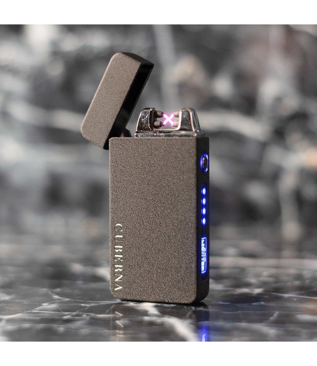 Cuberna Elektrische Lichtbogen USB Feuerzeug mit Batterieanzeige Frosted Black