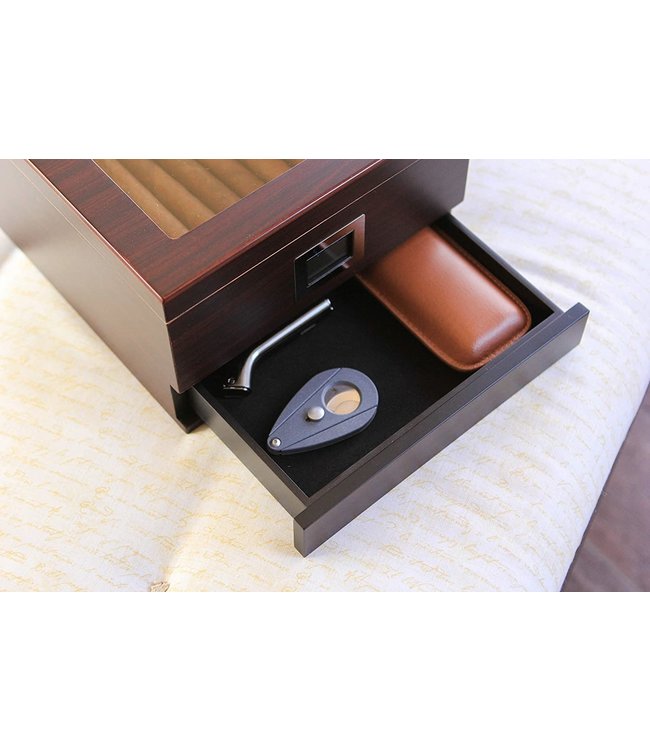 Humidor Modena - Mit Schublade und digitalem Hygrometer - Zigarrenkiste für 50 Zigarren
