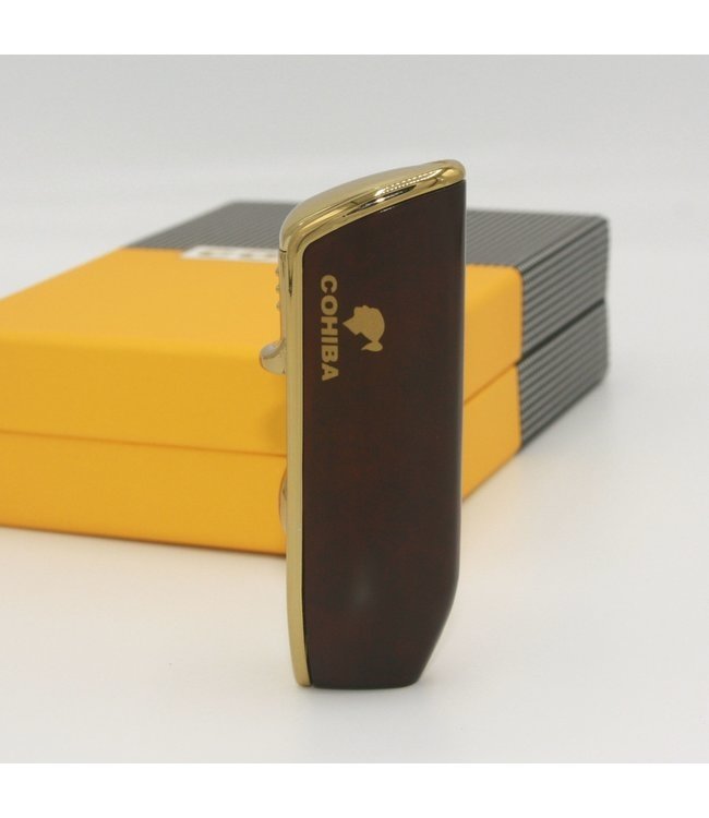 Zigarrenfeuerzeug Cohiba inklusive Bohrer in rot mit Luxus-Geschenkbox - Jet Flame Feuerzeug für Zigarren