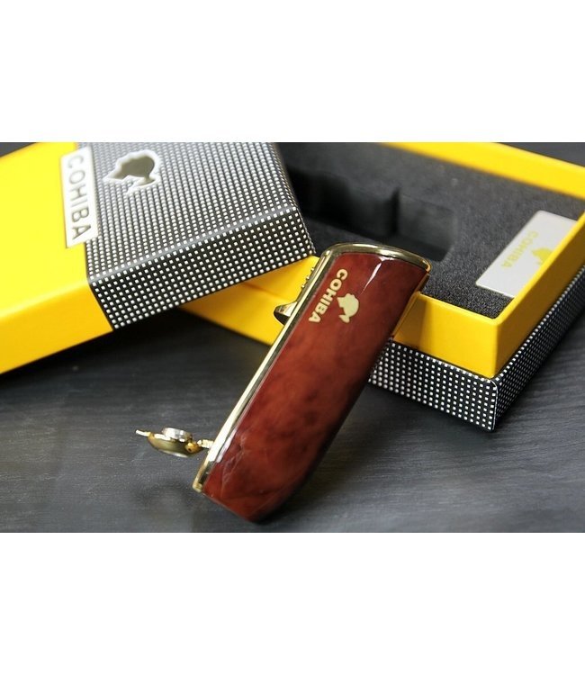 Zigarrenfeuerzeug Cohiba inklusive Bohrer in rot mit Luxus-Geschenkbox - Jet Flame Feuerzeug für Zigarren