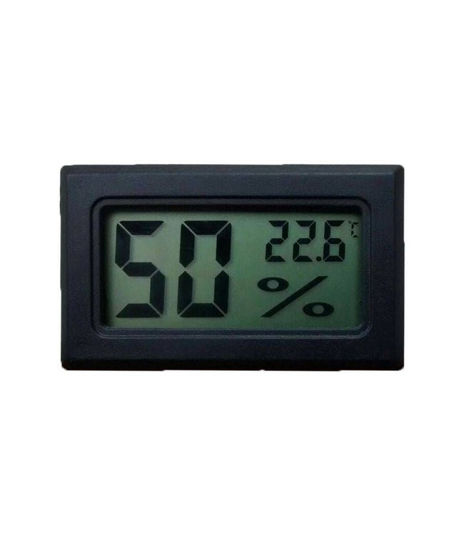 Digitale Hygrometer met Thermostaat - Voor binnen en buiten - Zwart - Temperatuur- en luchtvochtigheidsmeter inclusief batterij