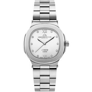 Christophe Duchamp L'envie (dames) - Zilveren wijzerplaat met zilveren roestvrijstalen band