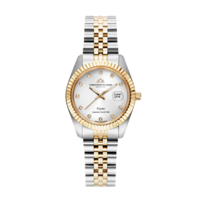 Christophe Duchamp Élysées (dames) - Zilveren wijzerplaat met gouden en zilveren roestvrijstalen band