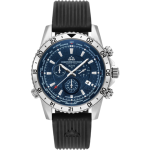 Christophe Duchamp Velocite V1 - Blauwe wijzerplaat met zwarte rubberen band
