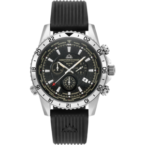 Christophe Duchamp Velocite V1 - Zwarte wijzerplaat met zwarte rubberen band