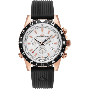 Christophe Duchamp Velocite V1 - Witte wijzerplaat met zwarte rubberen band
