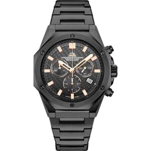 Christophe Duchamp Raidillon Chrono (heren) - Zwarte wijzerplaat met zwarte roestvrijstalen band Christophe Duchamp Raidillon Chrono (heren) - Zwarte wijzerplaat met zwarte roestvrijstalen band