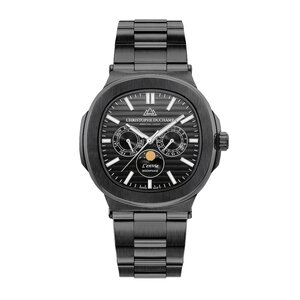 Christophe Duchamp L'envie Moonphase (heren) - Zwarte wijzerplaat met zwarte roestvrijstalen band Christophe Duchamp L'envie Moonphase (heren) - Zwarte wijzerplaat met zwarte roestvrijstalen band