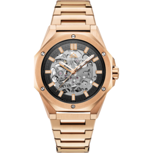 Christophe Duchamp Raidillon Skeleton - Roségouden wijzerplaat met roségouden roestvrijstalen band