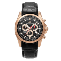 Volcan - Zwarte wijzerplaat met roségouden kast