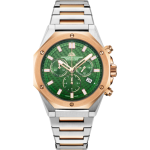 Christophe Duchamp Raidillon Chrono (heren) - Groene wijzerplaat met roségouden en zilverkleurige roestvrijstalen band