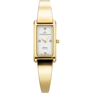 Christophe Duchamp Aurora (dames) - Witte wijzerplaat met gouden roestvrijstalen band