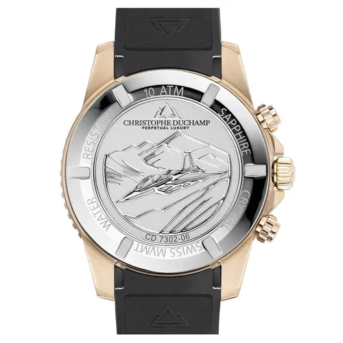Christophe Duchamp Christophe Duchamp Velocité V2 Herenhorloge – Zwarte Wijzerplaat – Goudkleurige Kast – Zwarte Rubberband Christophe Duchamp Christophe Duchamp Velocité V2 Herenhorloge – Zwarte Wijzerplaat – Goudkleurige Kast – Zwarte Rubberband