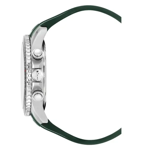 Christophe Duchamp Velocite V2 - Groene wijzerplaat met zilverkleurige kast en groene rubberen band