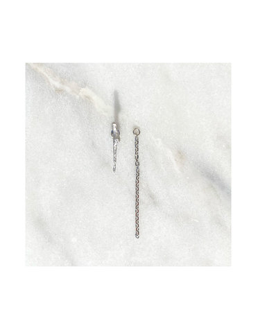 THE POURED SMALL EARRING - Silver