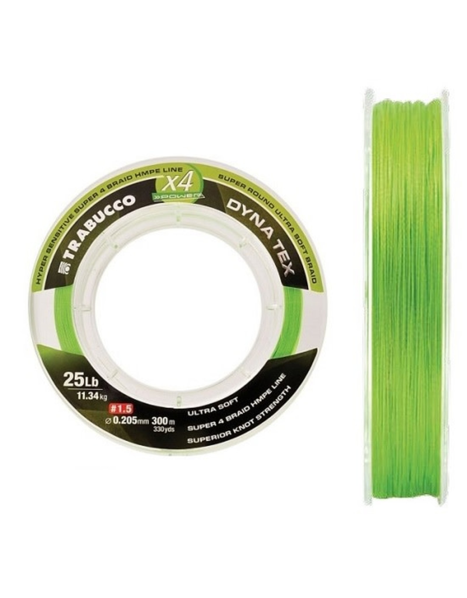 TRABUCCO DYNA-TEX X4 POWER UV * LIME YELLOW 150 M 12,8/00