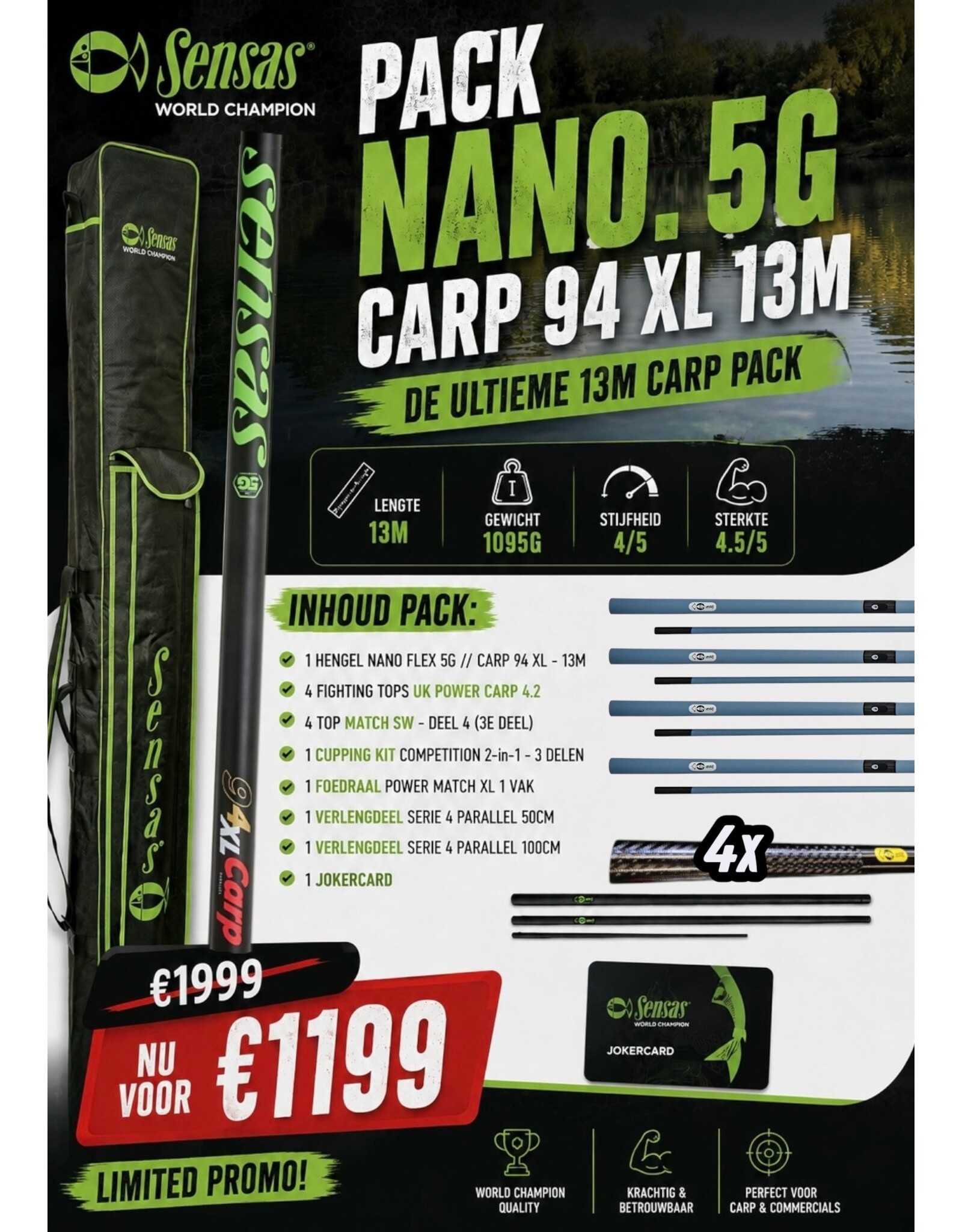 Sensas PACK NANO. 5G // CARP 94 XL 13M TOP 5