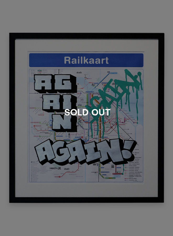 AGAIN Amsterdam Metro stop map 3x Again (incl frame) (SOLD OUT)
